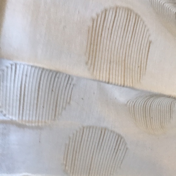 Zero oyster large woven polka dot white lined cotton skirt with front pleats EUC - Picture 2 of 7